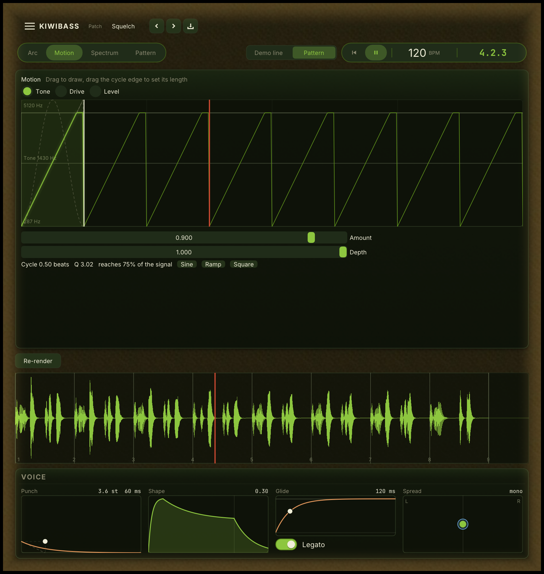 The standalone with the Motion tab open.